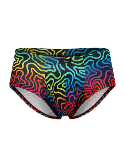 Xtremen 91283 Rainbow Printed Microfiber Briefs Color Labyrinth
