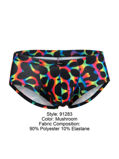 Xtremen 91283 Rainbow Printed Microfiber Briefs Color Mushroom