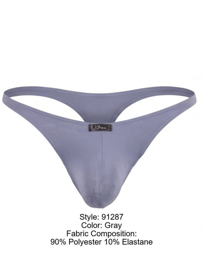 Xtremen 91287 Men's Underwear Microfiber Thongs Sleek Minimalist Style Color Gray