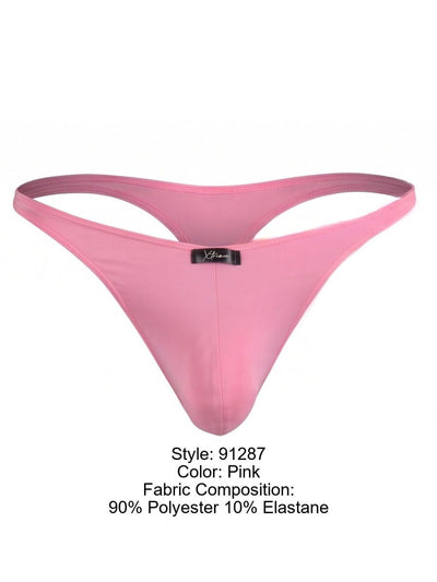 Xtremen 91287 Men's Underwear Microfiber Thongs Sleek Minimalist Style Color Pink