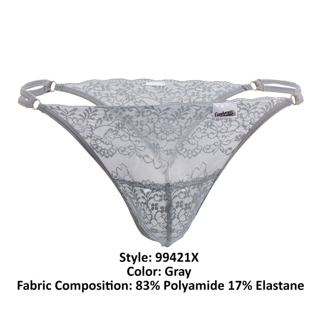 CandyMan 99421X Lace G-String Thongs Color Gray