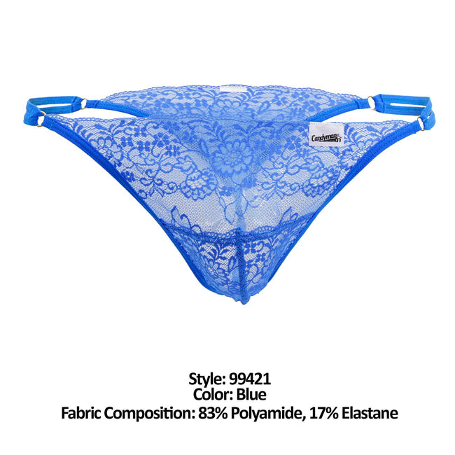 CandyMan 99421 Lace G-String Thongs Color Blue