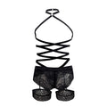 CandyMan 99483 Lace Garter Bodysuit Color Black