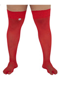 CandyMan 99533X Mesh Thigh Highs Color Red