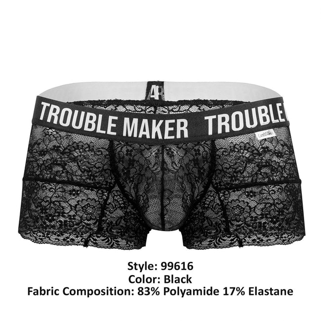 CandyMan 99616 Trouble Maker Lace Trunks Color Black