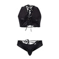 CandyMan 99628X Top and Brief Two Piece Set Color Black