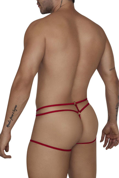 CandyMan 99671 Lace Jock Thongs Color Red-Print