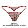 CandyMan 99685 Lace Thongs Color Red-Print