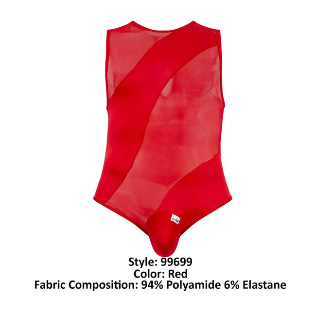 CandyMan 99699 Mesh Bodysuit Color Red