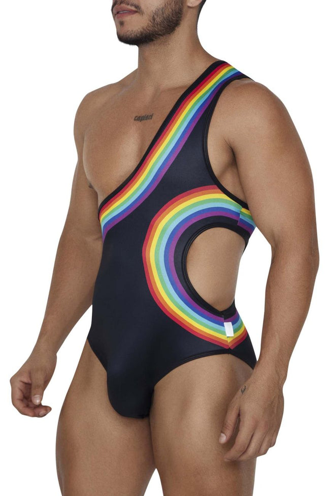 CandyMan 99702 Rainbow Bodysuit Color Black