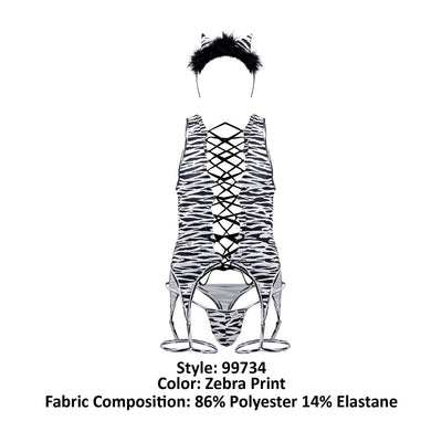 CandyMan 99734 Safari Bodysuit Color Zebra Print