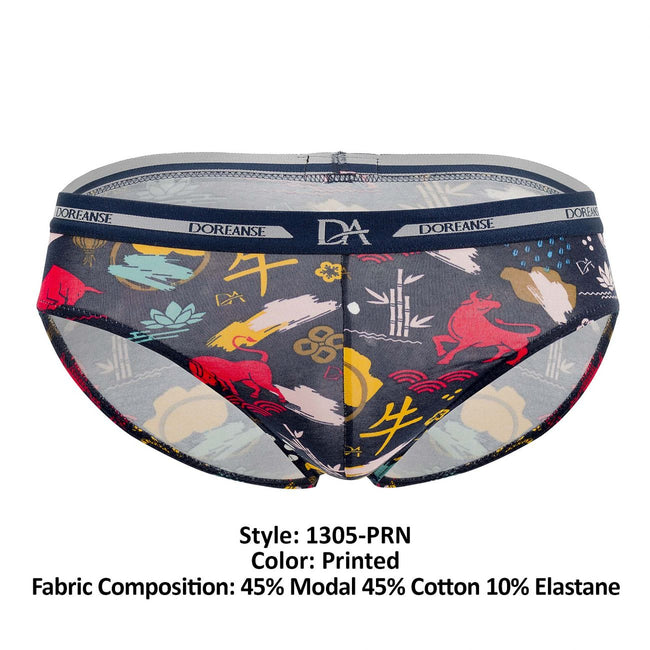Doreanse 1305-PRN Year of the Bull Briefs Color Printed