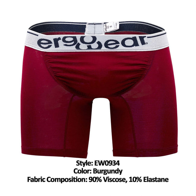 ErgoWear EW0934 FEEL Modal Long Boxer Briefs Color Burgundy