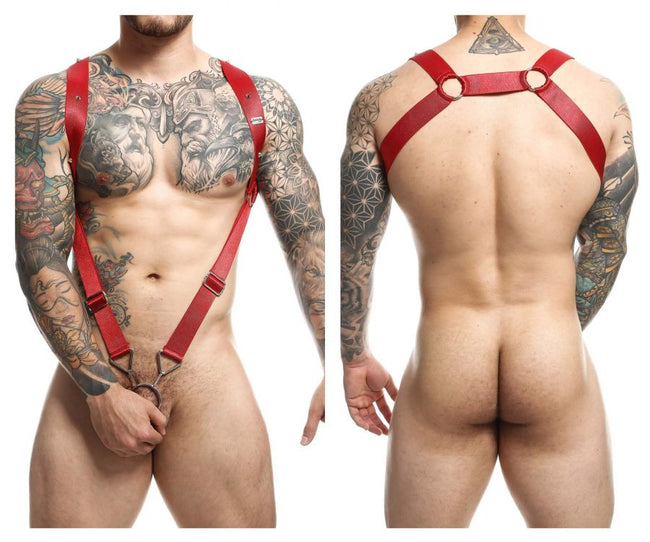 MaleBasics DMBL06 DNGEON Straigh Back Harness Color Cherry