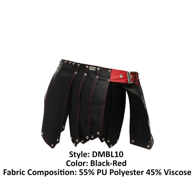 MaleBasics DMBL10 DNGEON Roman Skirt Color Black-Red