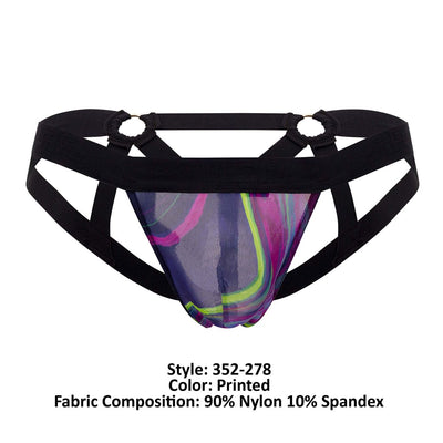 Male Power 352-278 Galactic Strappy Ring Jock Color Printed