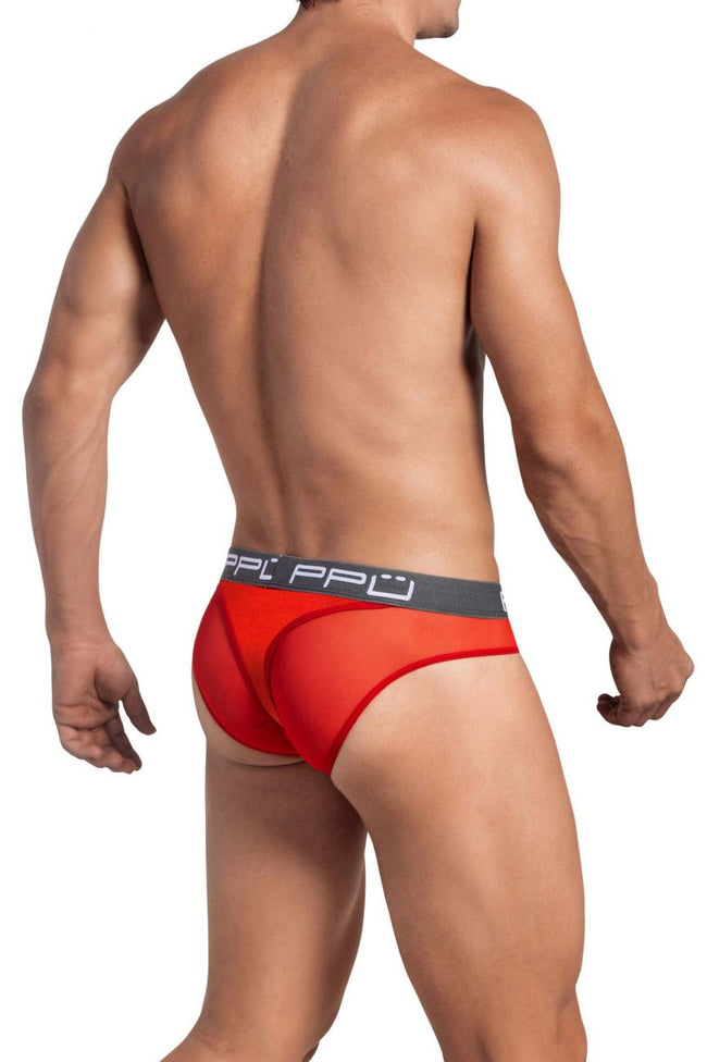 PPU 2113 Mesh Bikini Thongs Color Red