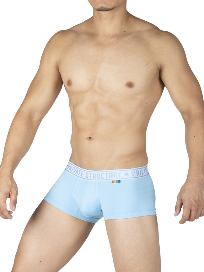Private Structure EPUT4386 Pride 2PK Mid Waist Trunks Color Yellow-Blue