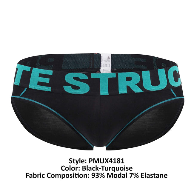 Private Structure PMUX4181 Modality Mini Briefs Color Black-Turquoise