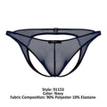 Xtremen 91153 Tulle mesh Jockstrap Color Navy